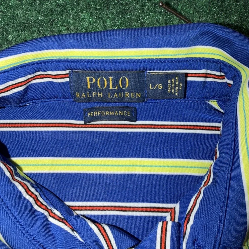 Polo Ralph Lauren Performance Polo Shirt Men's Size Large Multicolor Stripe Polo